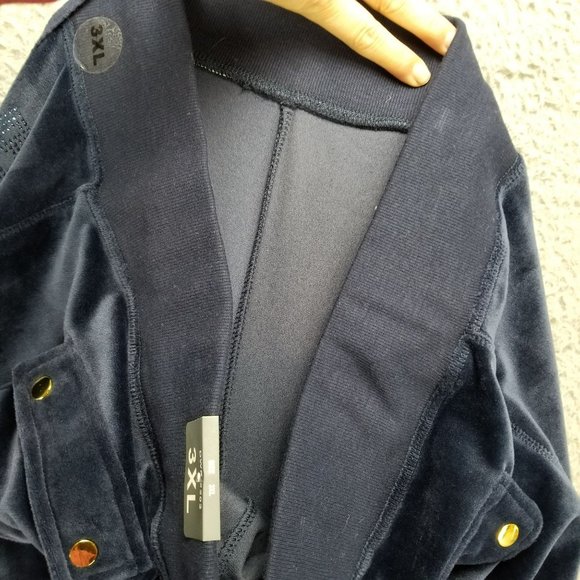 Dodo Pants Womens 3XL Velour Blue Stretch High Rise Drawstring Jogging NWT - Picture 13 of 16